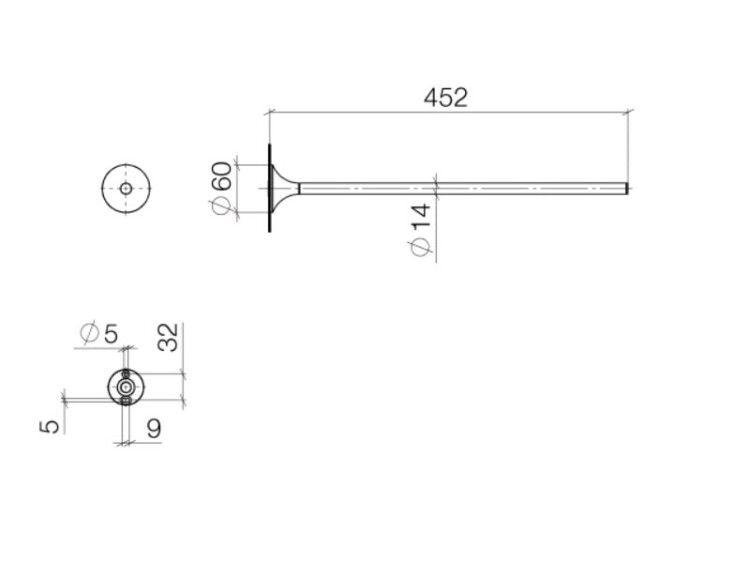 Полотенцедержатель Dornbracht Vaia 425 мм платина сатинированная 8321180906