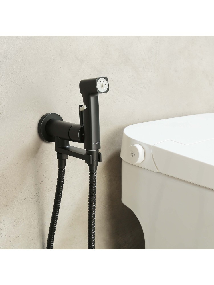 Комплект для гигиенического душа Aquanet Ника встроенный матовый черный AQ1819MB