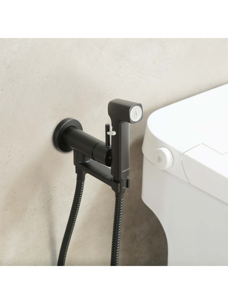 Комплект для гигиенического душа Aquanet Ника встроенный матовый черный AQ1819MB