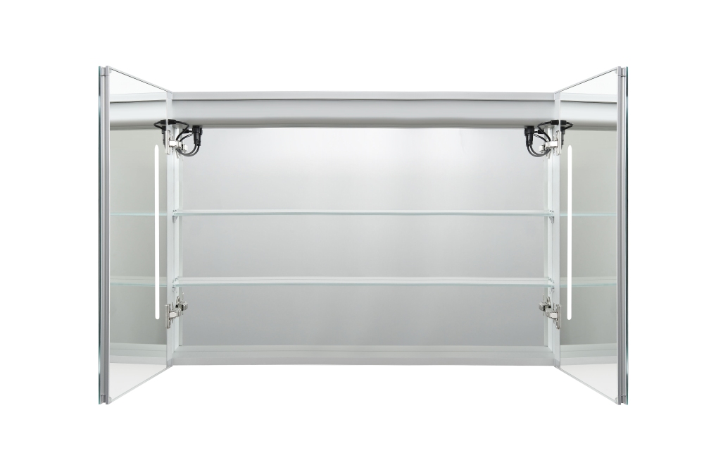 Зеркальный шкаф AQUATON 1000x700x133 мм алюминиевый круговая подсветка антизапотевание AQ7104-MLC