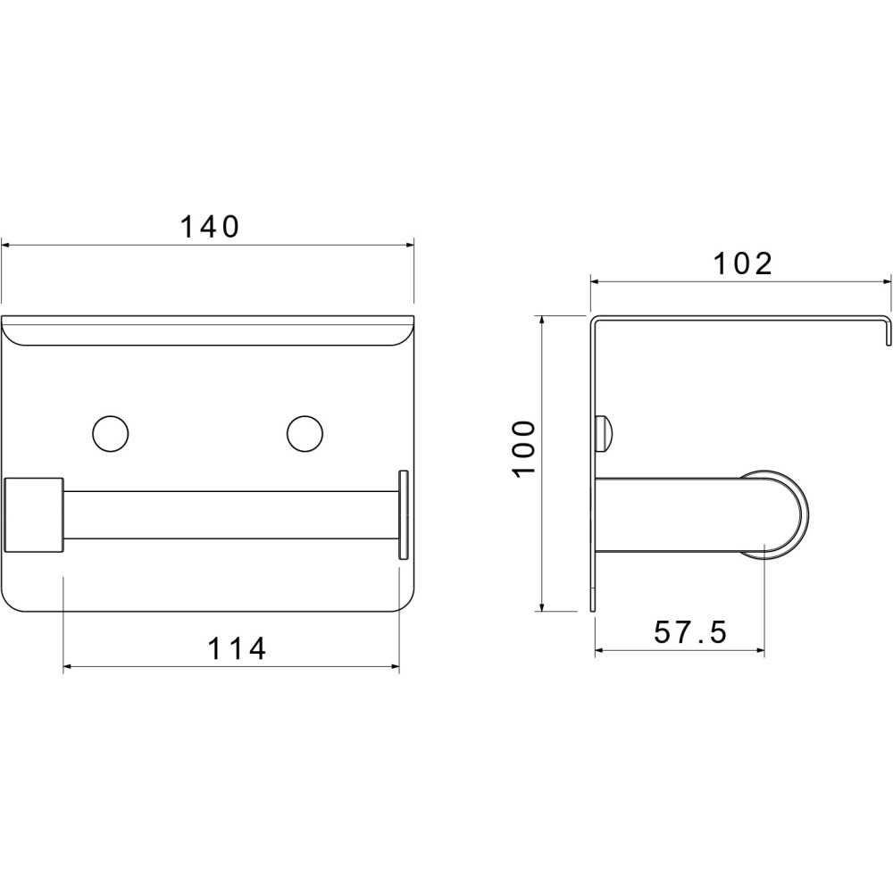 Бумагодержатель с полкой Aquanet Europa AQ4939BGM оружейная сталь шлифованный черный хром AQ4939BGM