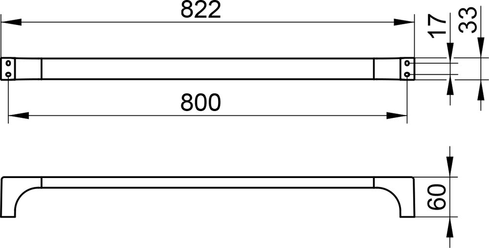 Полотенцедержатель KEUCO EDITION 11 800 мм хром 11101010800