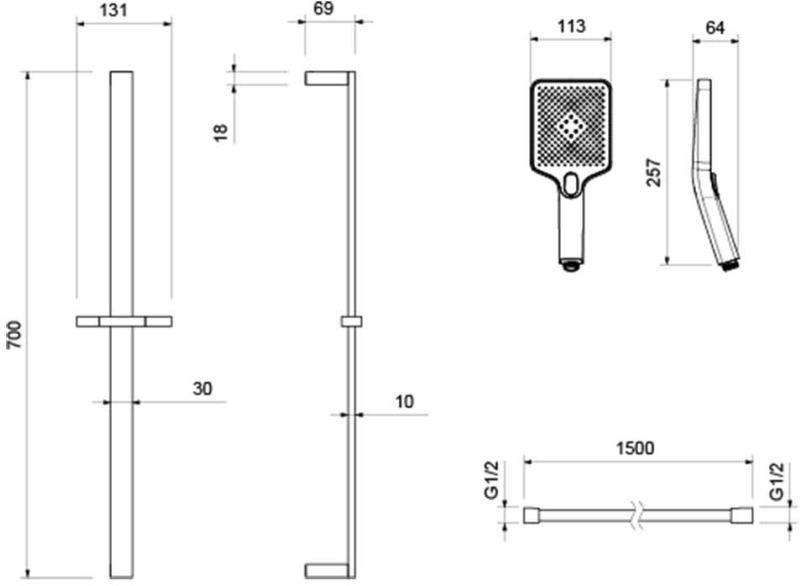 Набор смесителей Aquanet Либра Set 3 в 1 (AQ1610CR+AQ1640CR+AQ2019CR) AQ1630CR