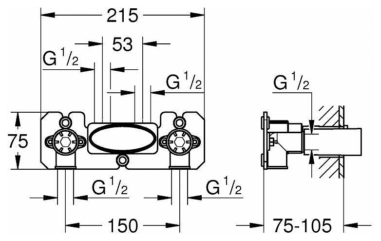 Встраиваемая часть термостатического смесителя GROHE Grohtherm SmartControl 26449000