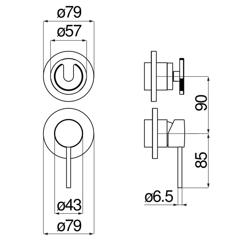 Смеситель для душа Webert SOLE на 2 отверстия (внешняя часть) шлифованный хром WE81102/1SOIX