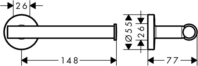 Держатель для туалетной бумаги с крышкой Hansgrohe Logis Universal 41726000