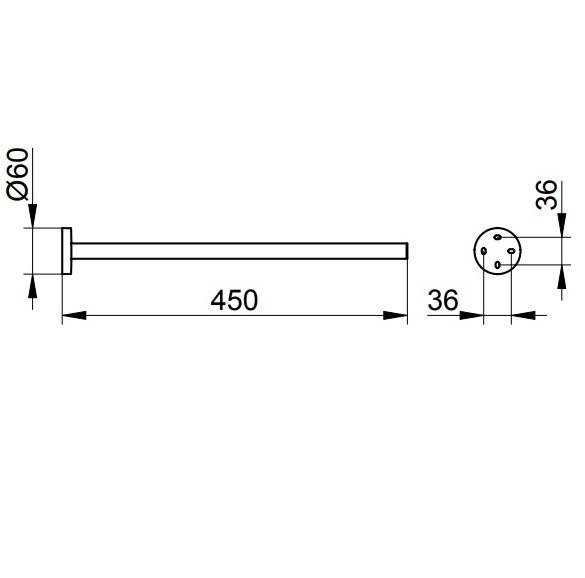 Полотенцедержатель KEUCO EDITION 90 одинарный неповоротный хром 19020010000