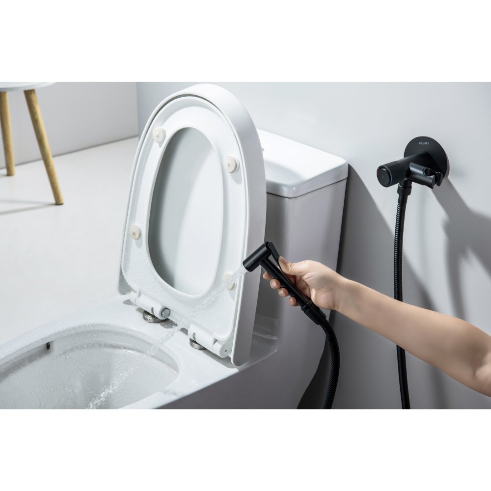 Комплект для гигиенического душа встроенный Aquatek Бетта Select матовый черный AQ1023MB