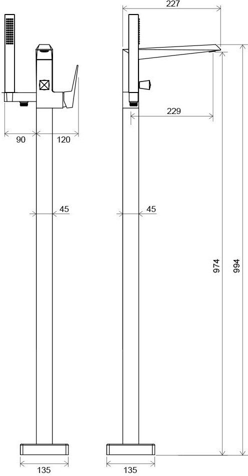 Смеситель напольный для ванны Ravak Freedom FM 081.00 X070079