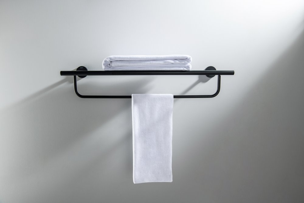 Полка для полотенец Aquatek Оберон матовый черный AQ4215MB