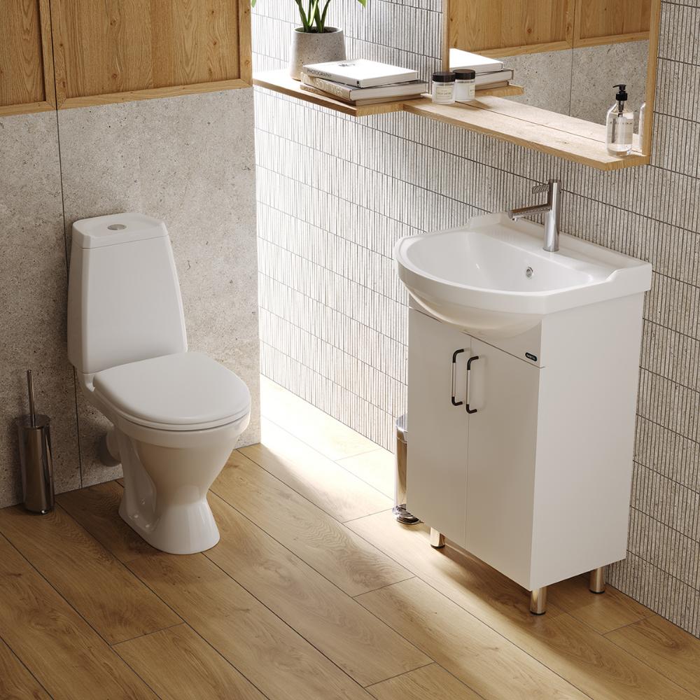 Тумба напольная Sanita Luxe Рондо 56 520х820х298 мм белая RNDSACW56013F1