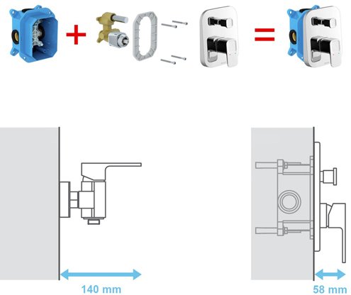 Скрытая часть смесителя Ravak R-box RB 070.50 X070052