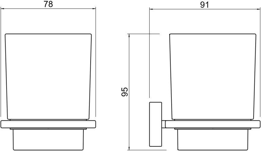 Стакан с держателем Aquanet Либра хром AQ4304CR