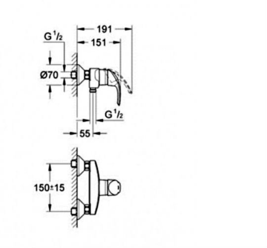 Смеситель для душа GROHE BauLoop хром 23340000