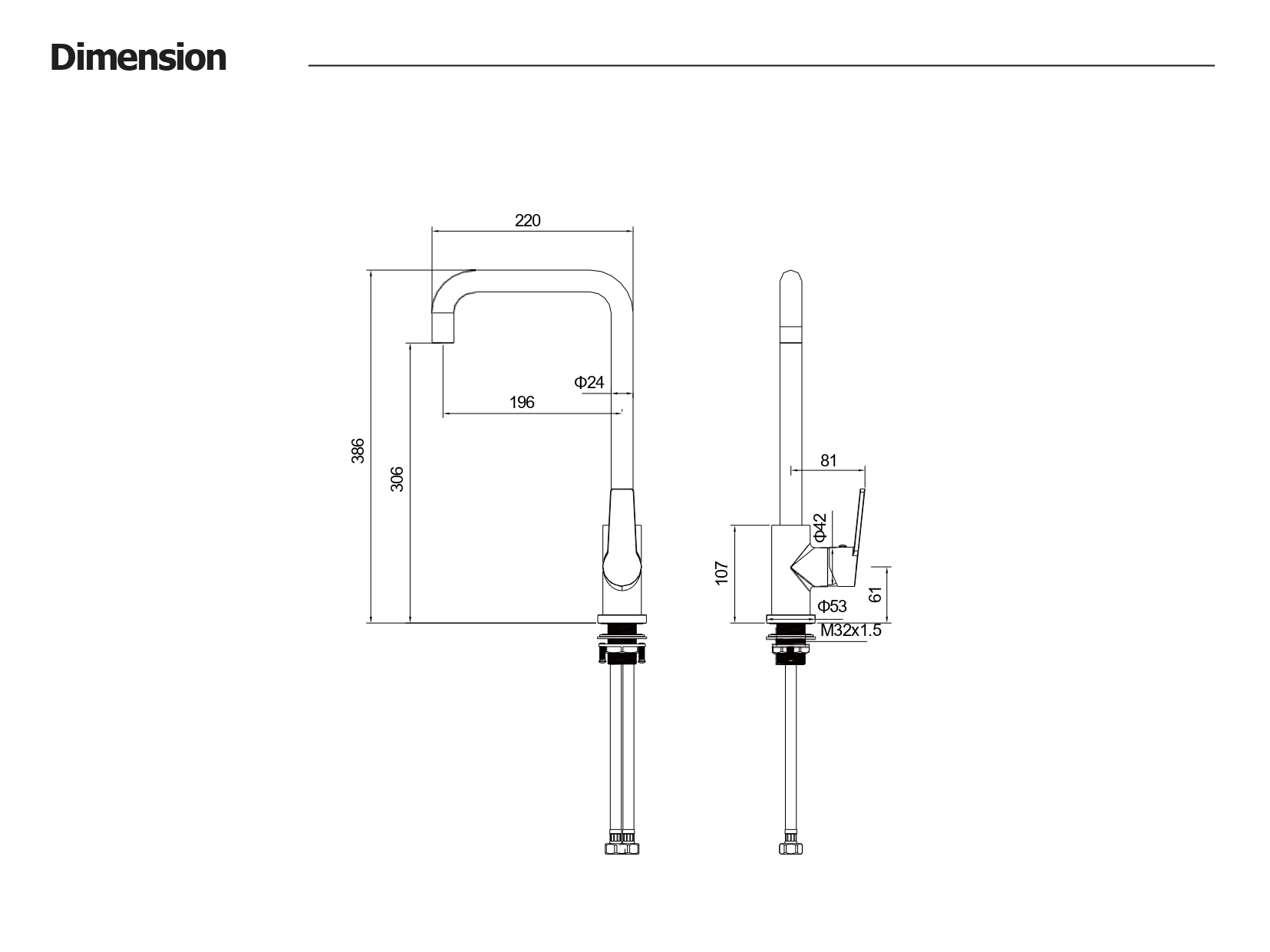 Смеситель для кухни Aquanet Лугано с квадратным изливом хром AQ1781CR