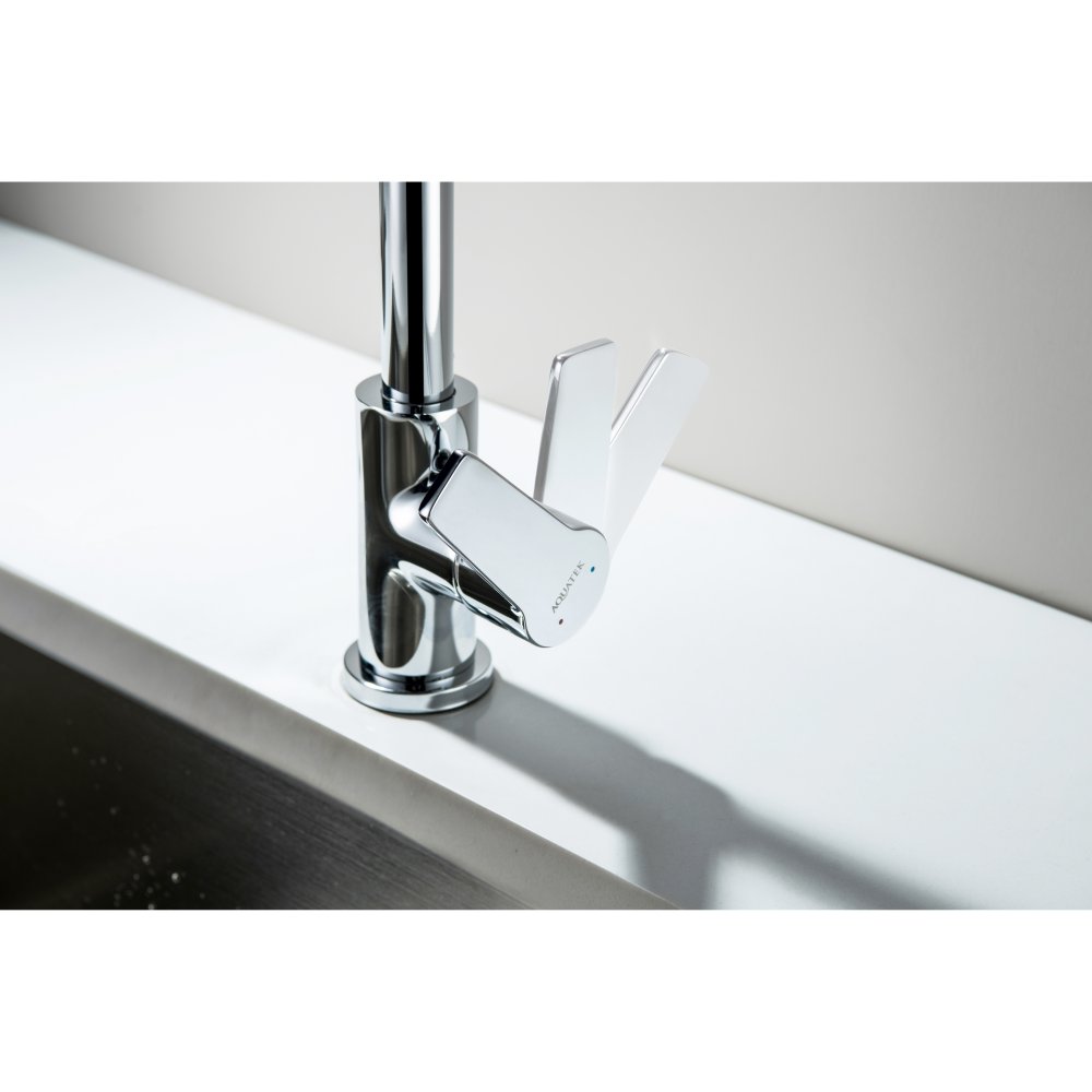 Смеситель для кухни Aquanet Лугано с квадратным изливом хром AQ1781CR