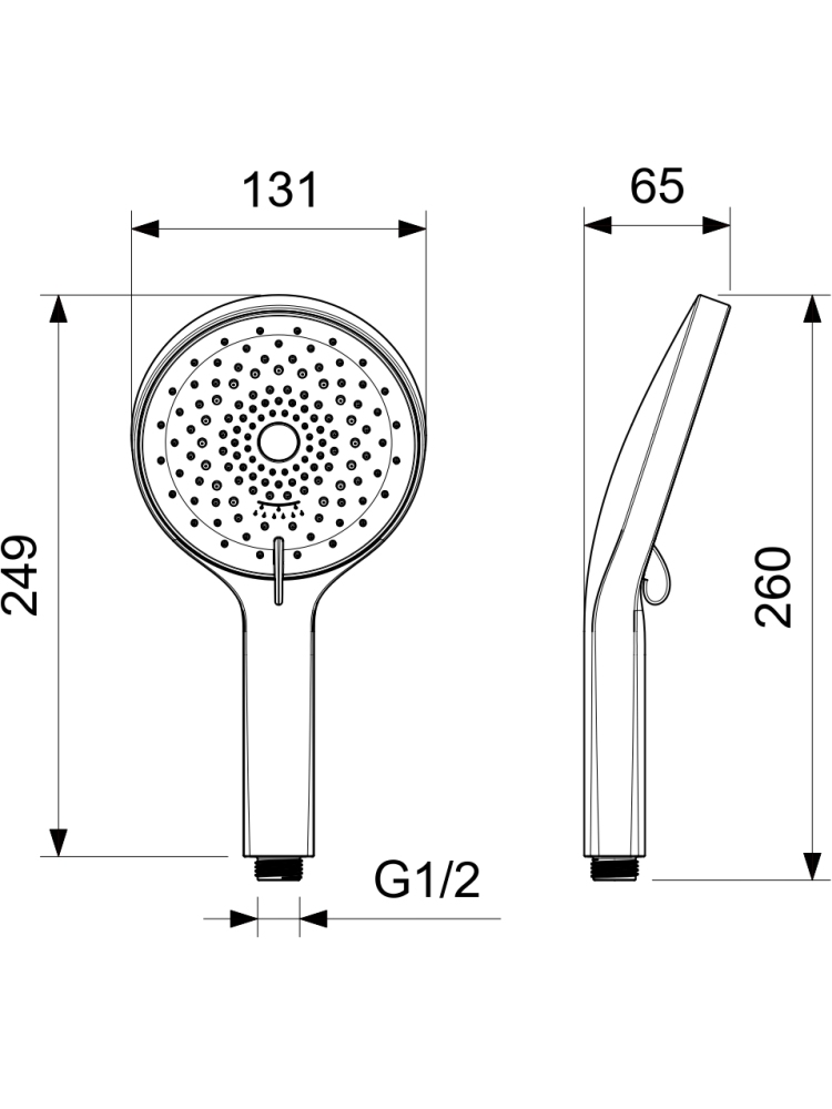 Ручной душ Aquatek Лугано 3 режима оружейная сталь AQ2201BGM