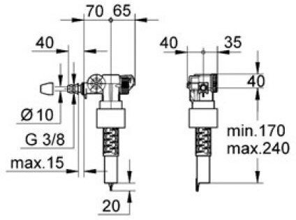 Наполнительный клапан GROHE для смывного бачка 37095000
