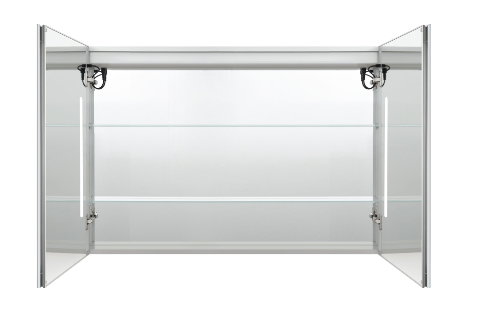 Зеркальный шкаф AQUATON 1000x700x133 мм алюминиевый акриловая подсветка антизапотевание AQ7109-MLC