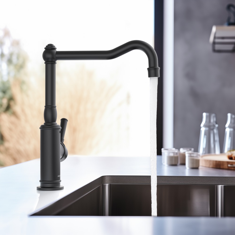 Смеситель для кухни Aquanet Классик матовый черный AQ1580MB