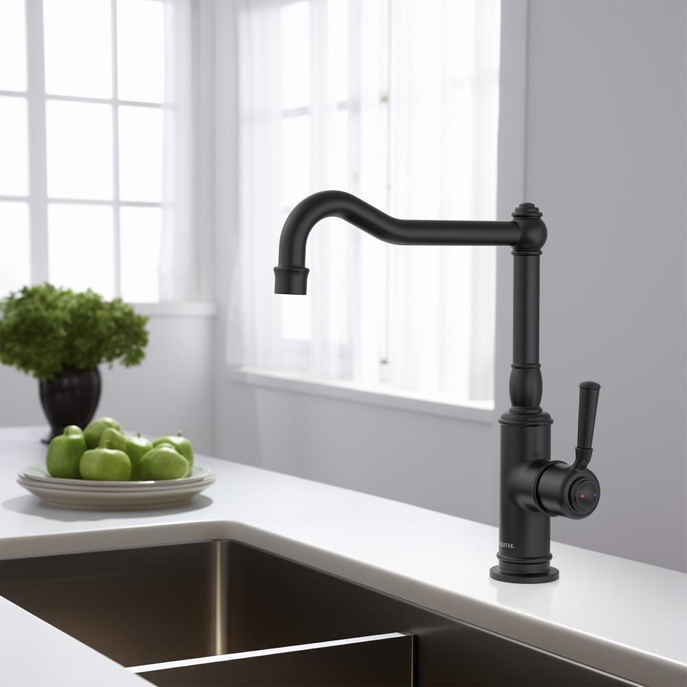 Смеситель для кухни Aquanet Классик матовый черный AQ1580MB