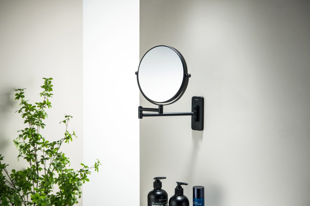 Зеркало косметическое настенное Aquanet 5x увеличение матовый черный AQ4911MB