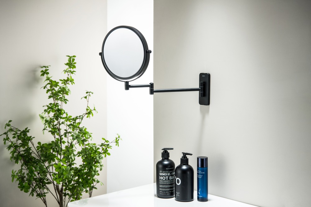 Зеркало косметическое настенное Aquanet 5x увеличение матовый черный AQ4911MB