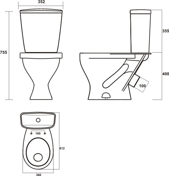 Унитаз-компакт Santek Эталон Стандарт белый WC.CC/Etalon/1-P/WHT.G/S1