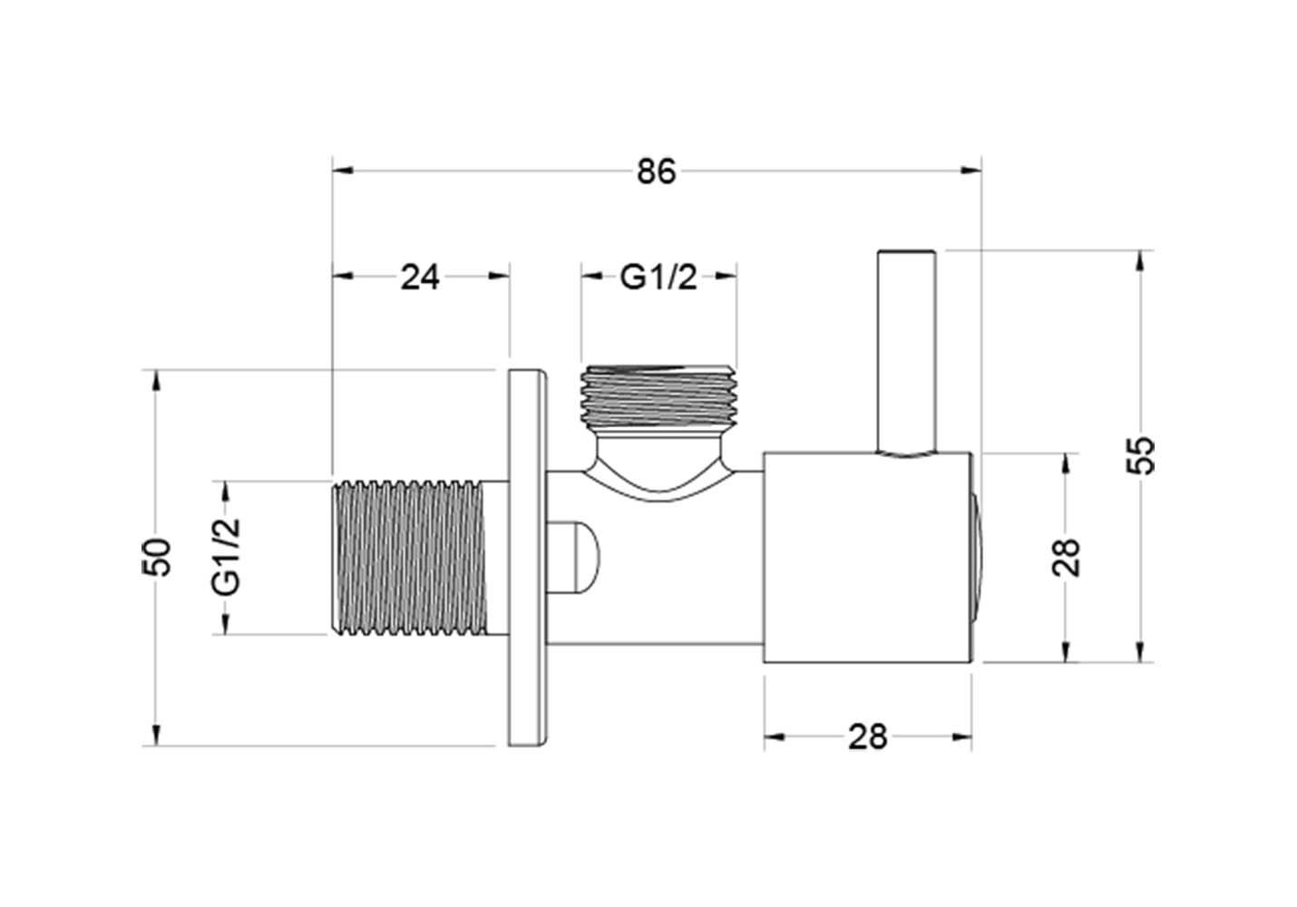 Угловой переходник Aquanet шлифованное золото AQ2451BG