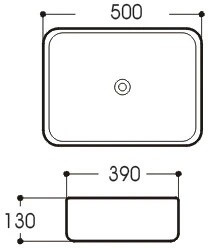 Раковина накладная AQUATON Вега 500x390x130 мм AQ5515-00