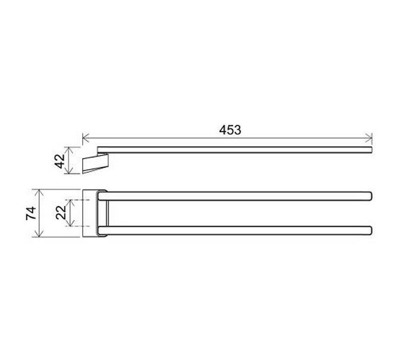 Полотенцедержатель поворотный RAVAK 10° TD 340.20 42 см черный X07P564