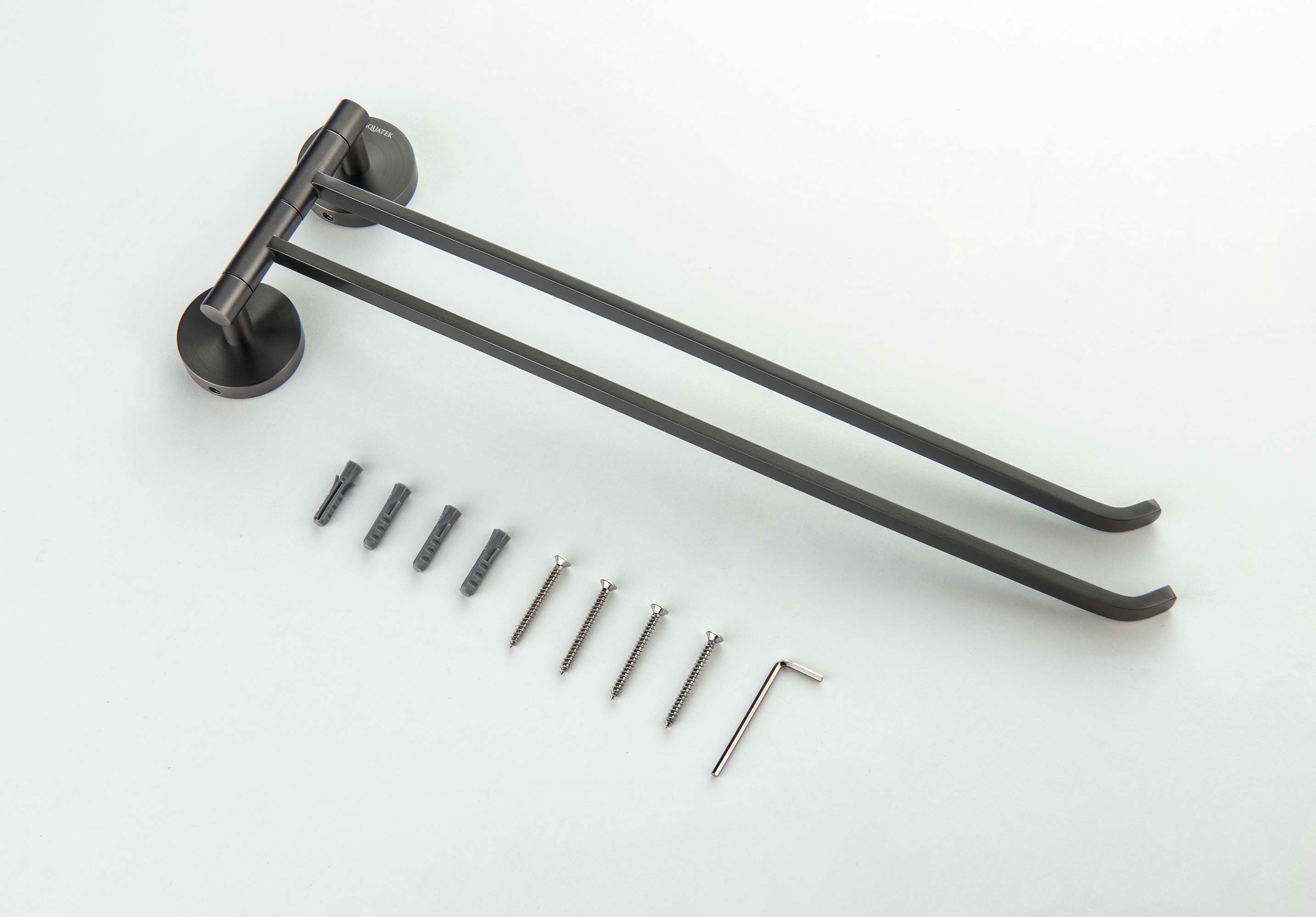 Полотенцедержатель двойной Aquatek БЕТТА оружейная сталь AQ4613BGM