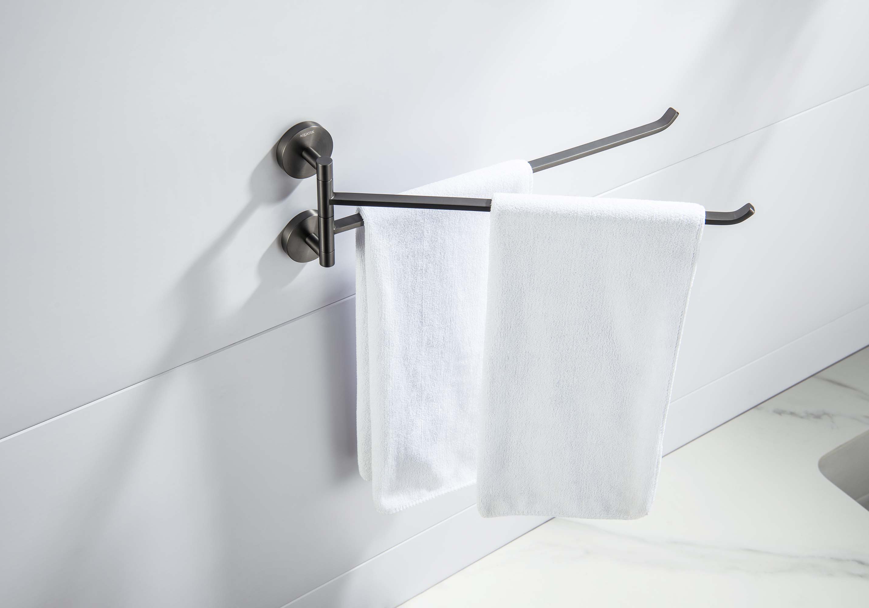 Полотенцедержатель двойной Aquatek БЕТТА оружейная сталь AQ4613BGM