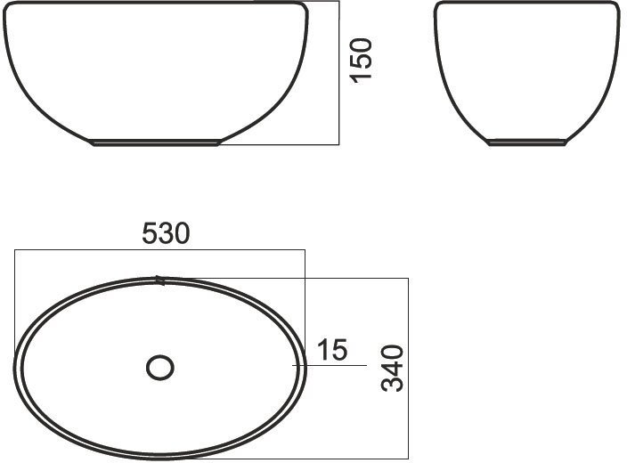 Умывальник накладной Salini Ringo Slim 53 см Белый WB.CT/Ringo/53-N.Slim/WHT.G/S1