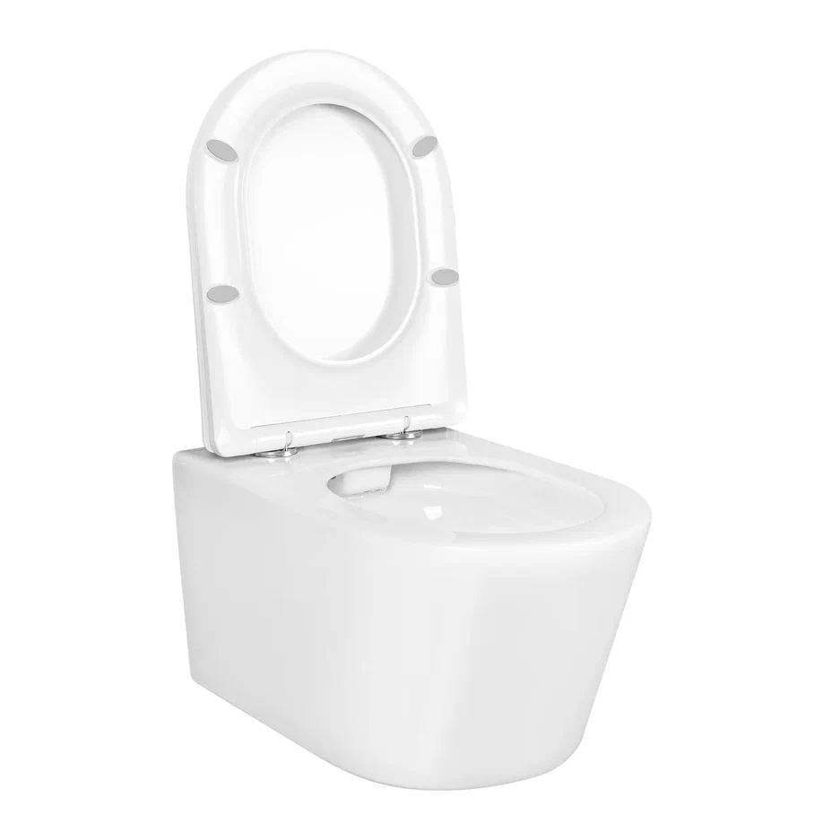 Унитаз подвесной безободковый Aquanet Оберон 531х360х344 мм сиденье микролифт AQ1363W-00