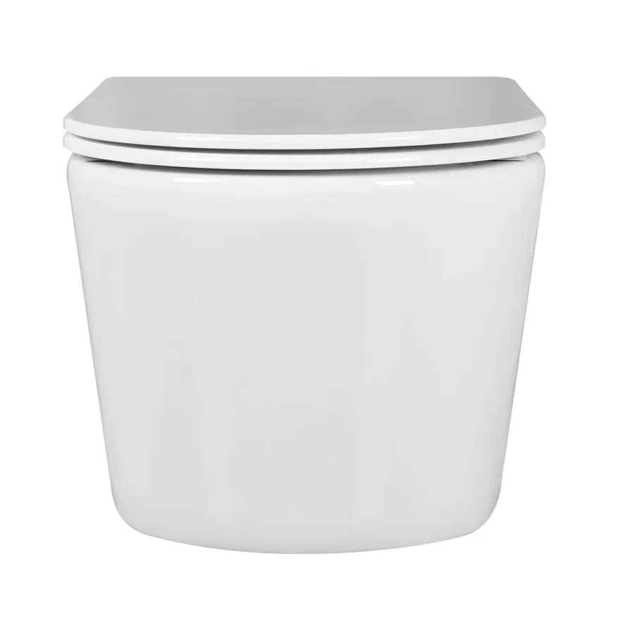 Унитаз подвесной безободковый Aquanet Оберон 531х360х344 мм сиденье микролифт AQ1363W-00