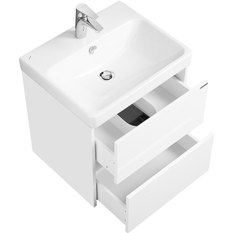 Комплект AQUATON Сканди 55 тумба Белый, раковина Адриана 55 1A2517K0SD010