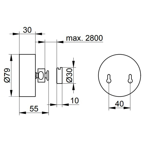 Веревка для белья с держателем Keuco Universal 2.8 м хром 04979010001