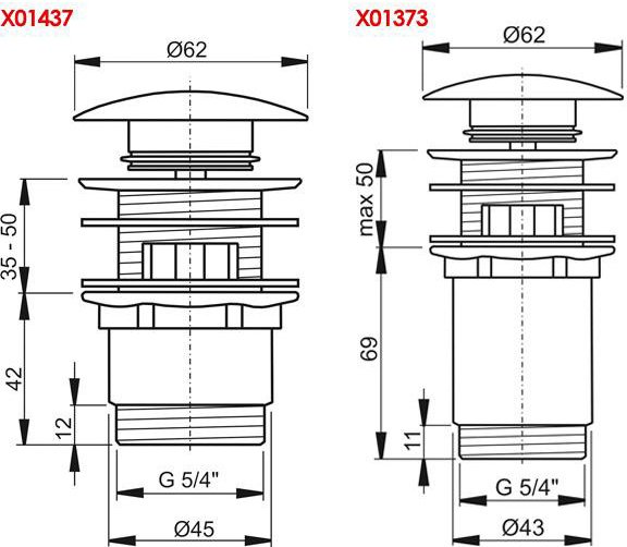Слив для умывальника RAVAK Click-Clack X01373