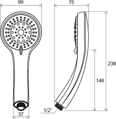 Душевая лейка RAVAK 952.00 многофункциональная X07P008
