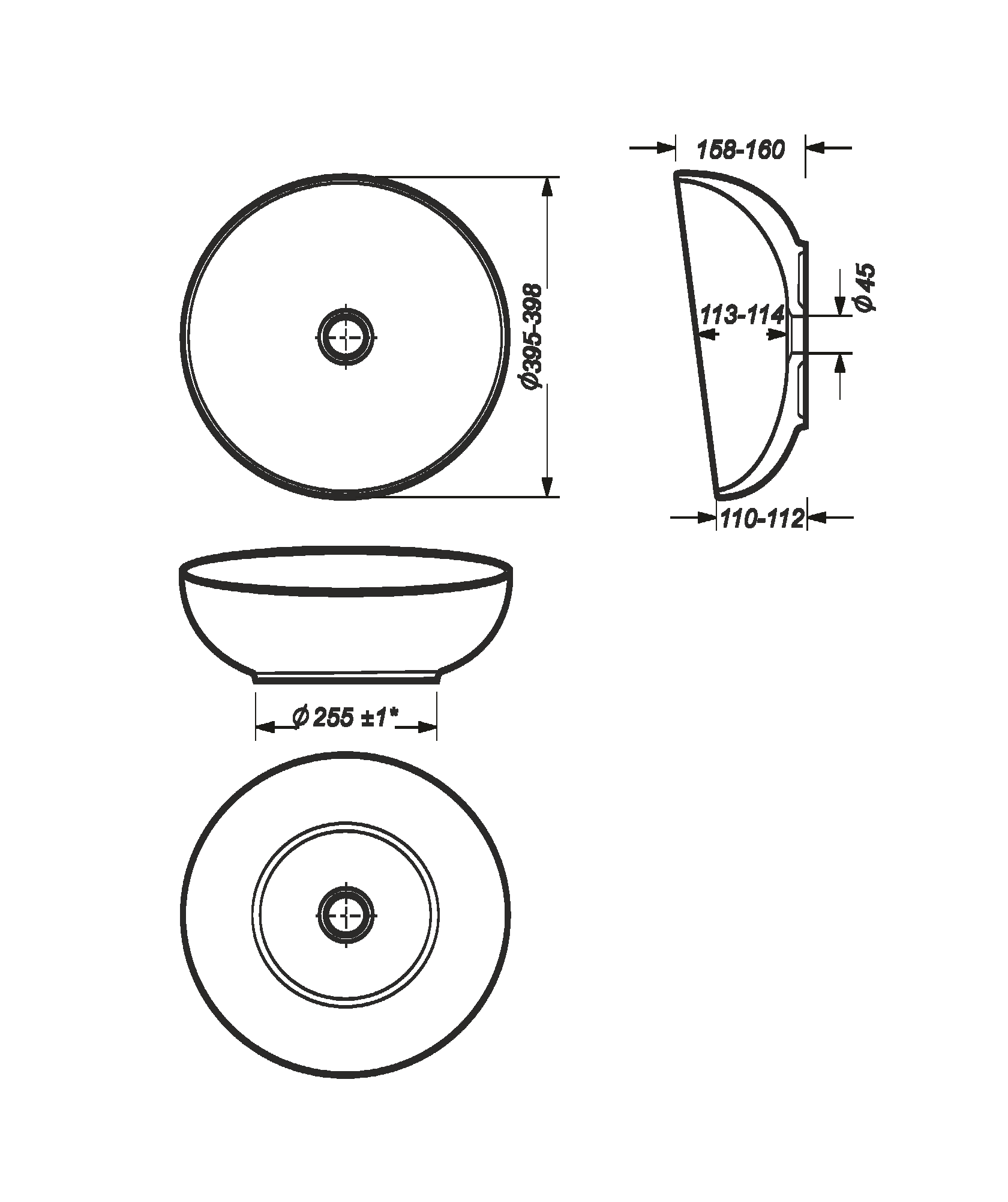 Умывальник накладной Artceram The Art Cut 40 см Белый WB.CT/Art/40-N.Cut/WHT.G/S1
