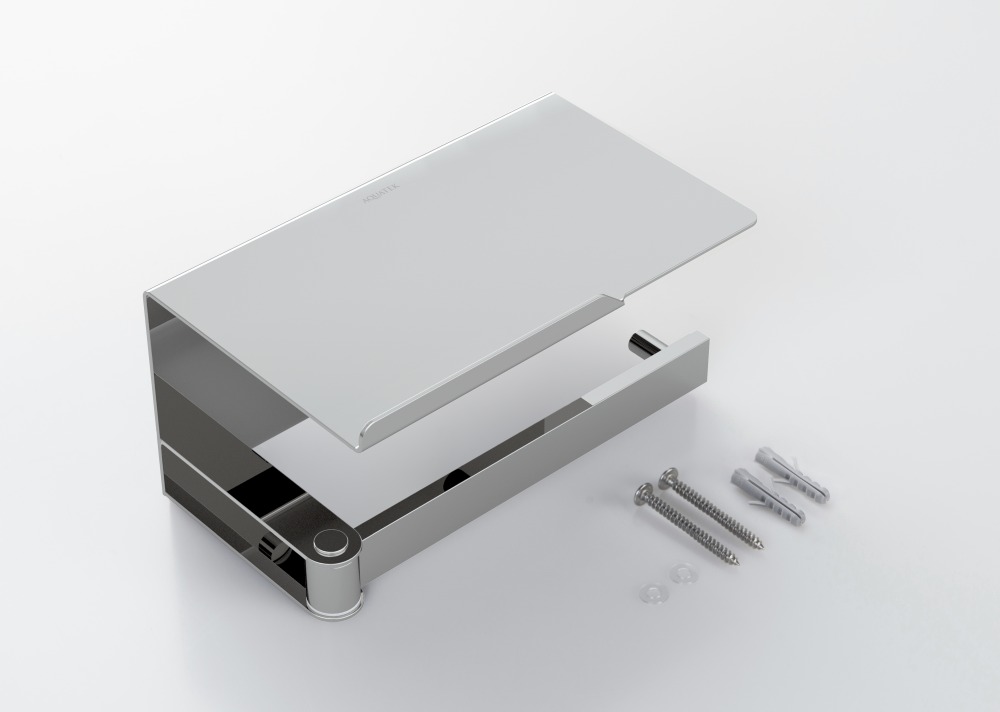 Бумагодержатель с полкой Aquanet Libra AQ4929CR хром AQ4929CR