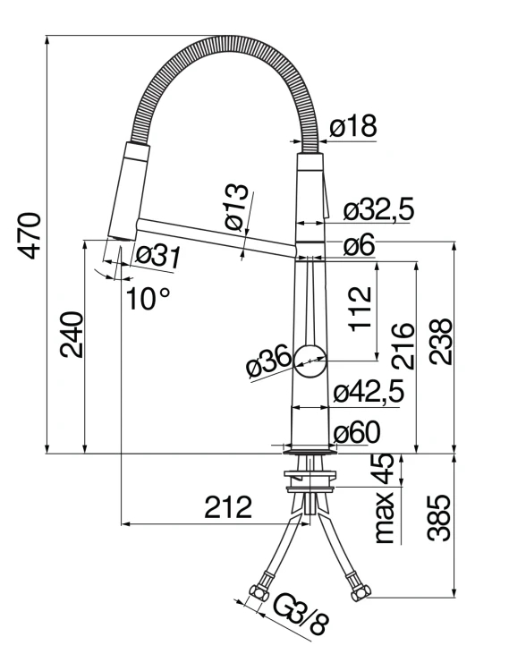 Смеситель для кухни Paini Levante MV123300CR