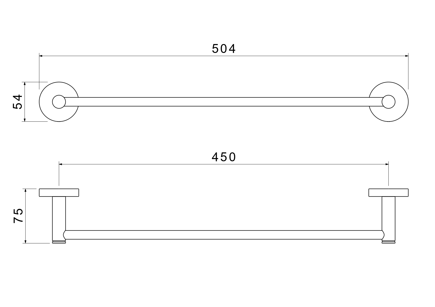 Полотенцедержатель Aquanet Europa 450 мм шлифованное золото AQ4120BG