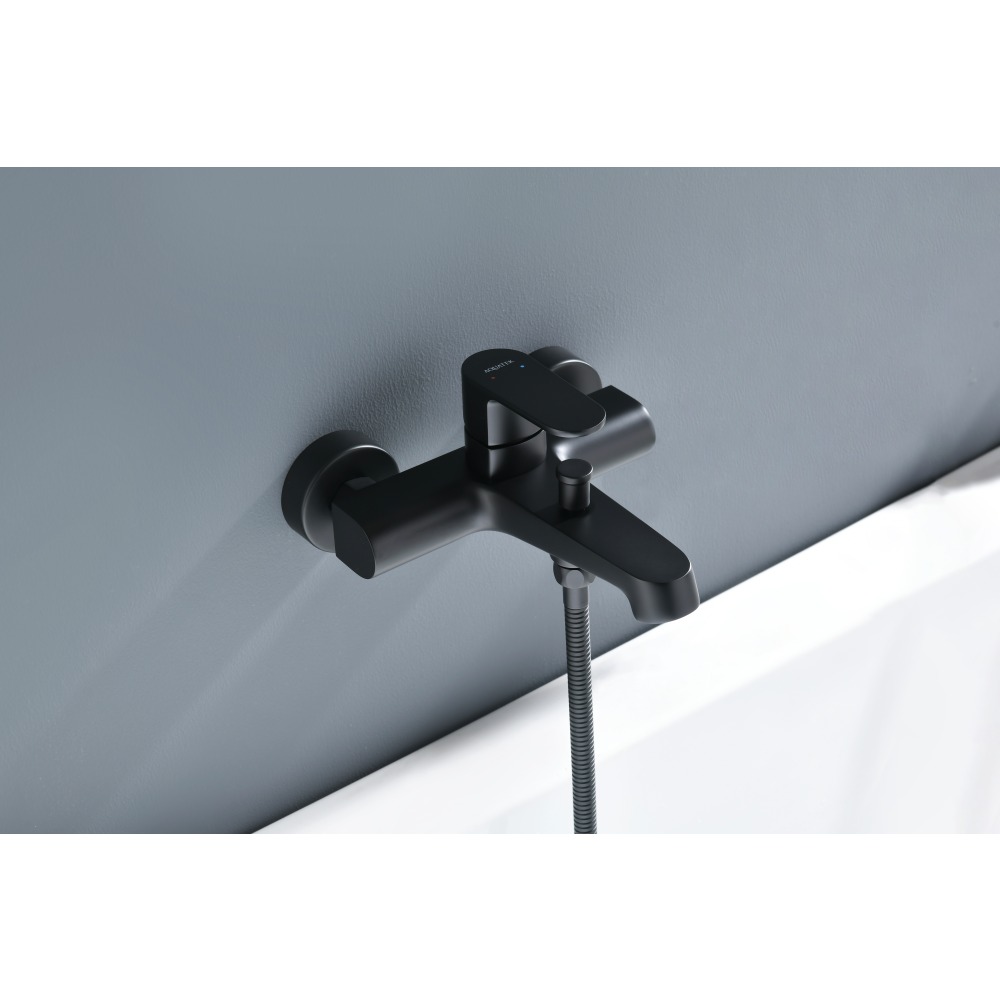 Смеситель для ванны Aquanet Oberon матовый черный AQ1240MB