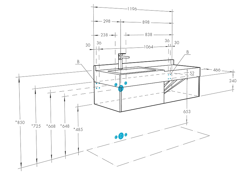 Комплект тумба-умывальник Aquaton Оливия 80 Дуб Веллингтон и раковина Адриана 80 1A2831K0OLVG0