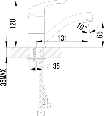 Смеситель для умывальника Lemark Strike с поворотным изливом хром LM1107C