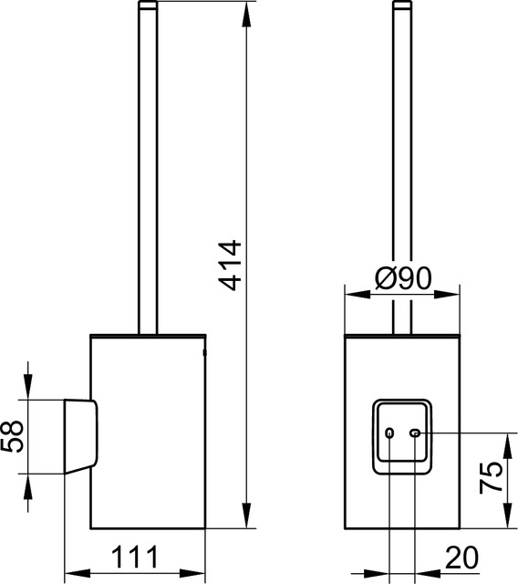Туалетный гарнитур KEUCO AVENO с хрустальной колбой и ершом хром 14664019000