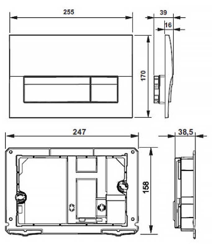 Комплект 4 в 1 VitrA PRO: унитаз подвесной Rimless, инсталляция, сиденье Slim, панель белая Z.RU93.0.761.6