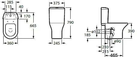 Унитаз напольный под бачок Roca Leon 342649000